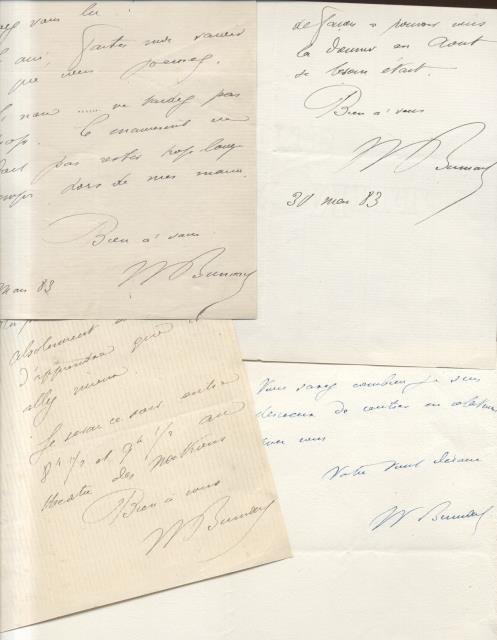 Quattro lettere autografe firmate del letterato e librettista francese William …