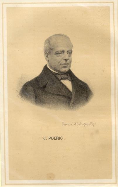 Ritratto in litografia del patriotta Carlo Poerio (Napoli, 1803-1867).