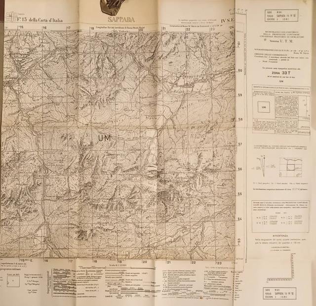 SAPPADA. Carta dell'Istituto Geografico Militare aggiornata al 1938.