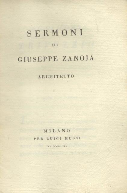 SERMONI DI GIUSEPPE ZANOJA ARCHITETTO.