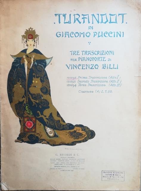 TURANDOT" DI GIACOMO PUCCINI (1926). Spartito originale con coperta illustrata …