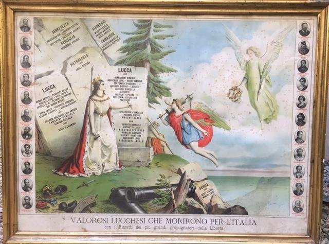 VALOROSI LUCCHESI CHE MORIRONO PER L'ITALIA. Manifesto risorgimentale "con i … | Immagine Gallery 1