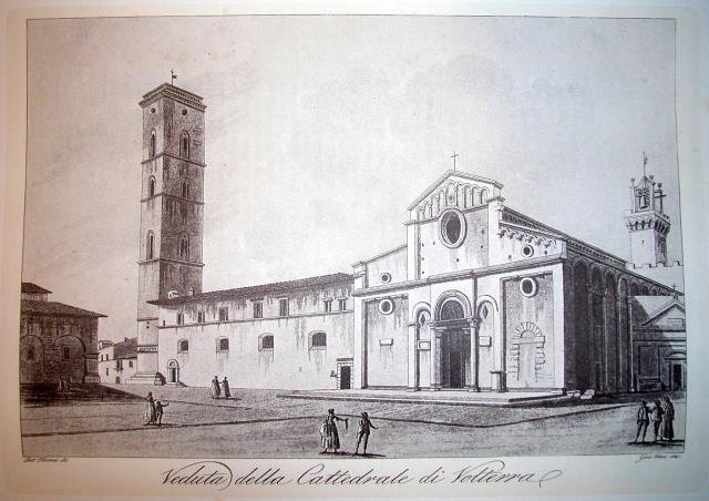 VEDUTA DELLA CATTEDRALE DI VOLTERRA. Riproduzione tratta da "Viaggio pittorico …