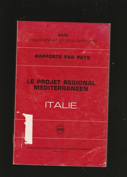 Le Projet Regional Méditerranéen. Rapports par Pays. Italie.