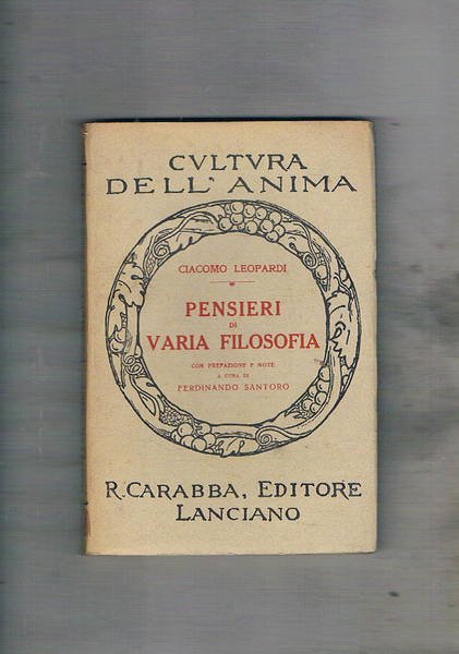 Pensieri di varia filosofia. Con prefazione e note a cura …