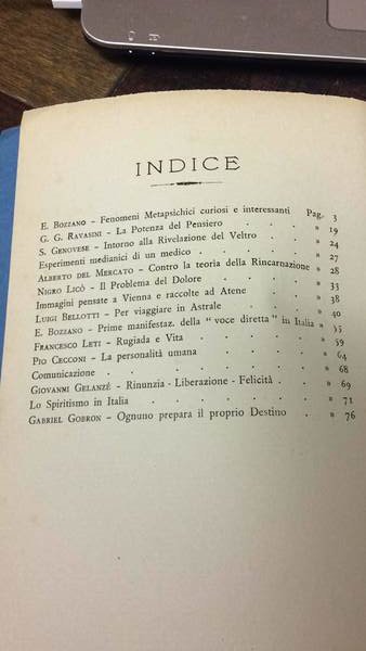 Spiritualismo, raccolta di lettere, articoli e notizie di: Bozzano, Ravasini …