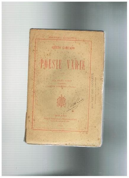 Poesie varie: Ida Della Torre, Poemetti, Armonie domestiche e patrie. | Immagine principale