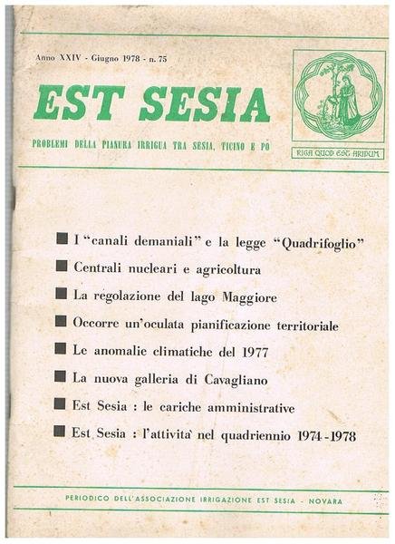 Est Sesia, problemi della pianura irrigua tra Sesia, Ticino e …
