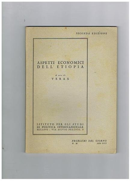Aspetti economici dell'Etiopia. Vol. n° 10 di 'Problemi del giorno' … | Immagine principale