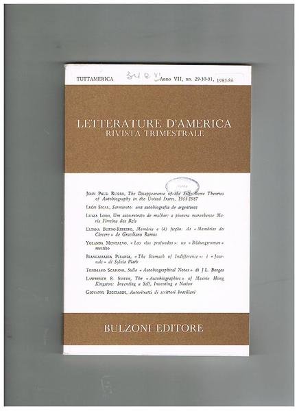 Letterature d'america, rivista trimestrale n° 29-30-31 del 1985-86. Tuttamerica. Contiene: … | Immagine principale