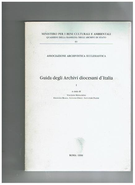 Guida degli archivi diocesani d'Italia I°.