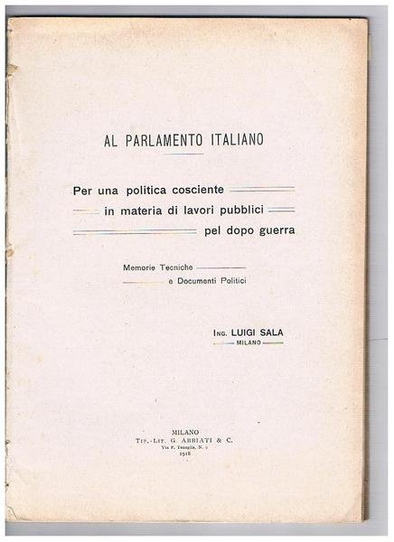 Per una politica cosciente in materia di labori pubblici per …