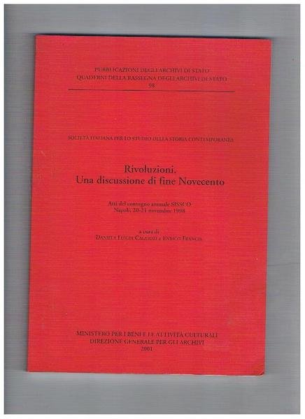 Rivoluzioni. Una discussione di fine ottocento. Atti del convegno annuale …