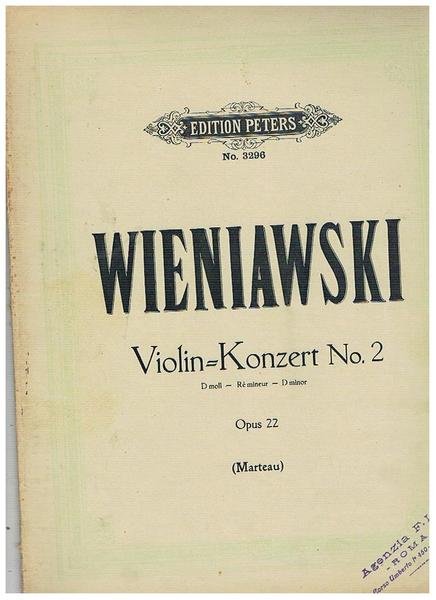 Second Concerto (Ré mineur) pour Violon avec accompagnement de Piano …