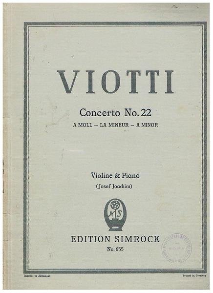 Concerto N.° 22 A Moll - La Mineur - A …
