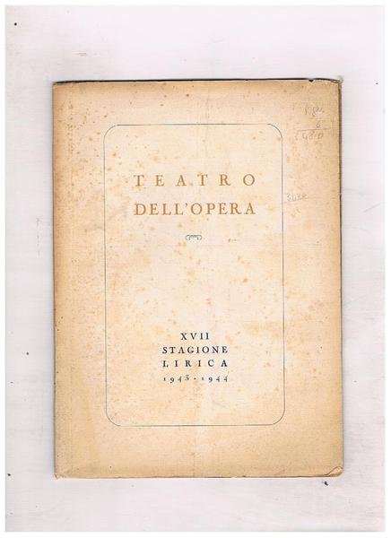 Programma di sala dello spettacolo "Manon" di Jules Massenet, andato …