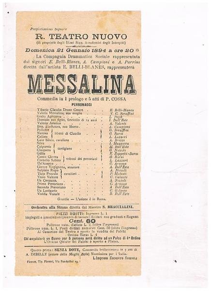 R. Teatro Nuovo (dei sigg. Accademici deli Intrepidi), il 21 …