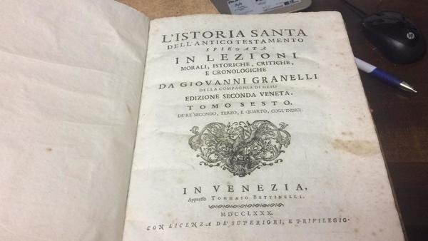 L'istoria santa dell'antico testamento spiegata in lezioni morali, istoriche, critiche …