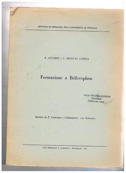 Formazione a Bellerophon. Estratto.