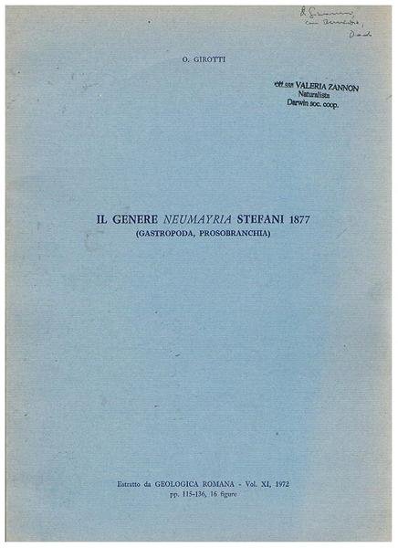 Il genere Meumarya Stefani 1877 (gastropoda, prosobranchia). Estratto.