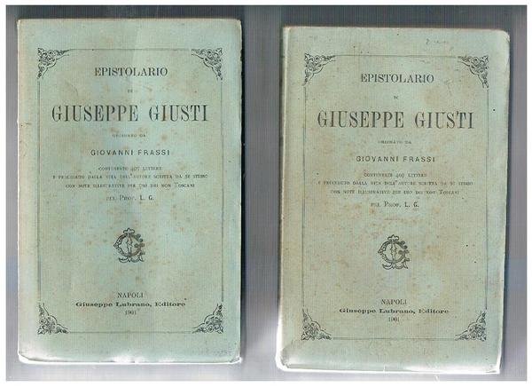 Epistolario ordinato da Giovanni Frassi, contenente 407 lettere e preceduto …