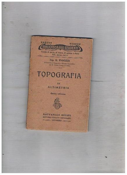 Topografia parte terza Altimetria.