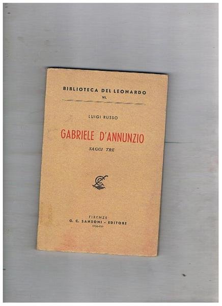 Gabriele D'Annunzio saggi tre.