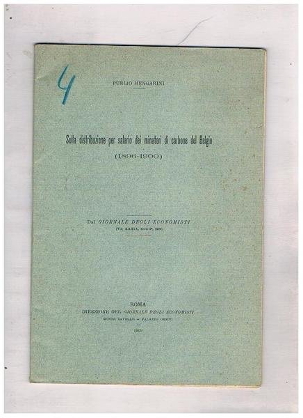 Sulla distribuzione per salario dei minatori di carbone in Belgio …
