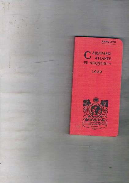 Calendario Atlante De Agostini 1920. Ristampa anastatica