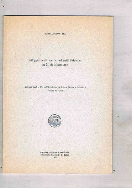 Atteggiamenti scettici ed esiti fideistici in M. de Montaigne. Estratto. | Immagine principale