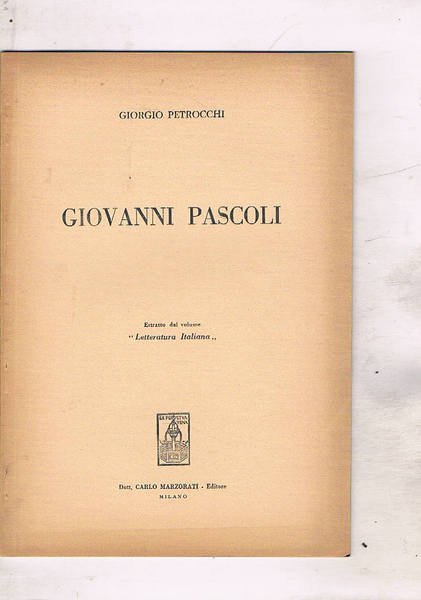 Giovanni Pascoli. Estratto.