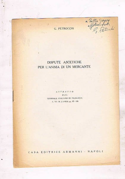Dispute ascetiche per l'anima di un mercante. Estratto dal giornale …