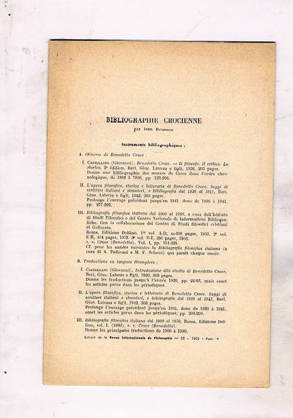 Bibliographie crocienne.
