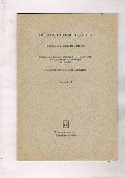 Der Einfluss Hamanns auf die Religionsphilosophie Jacobis. Estratto.