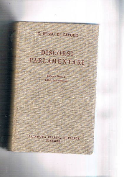Discorsi parlamentari vol. ottavo 1853 (continuazione). A cura di Adolfo …