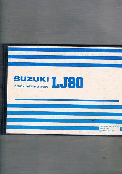Suzuki bediernungs-anleitung LJ80.