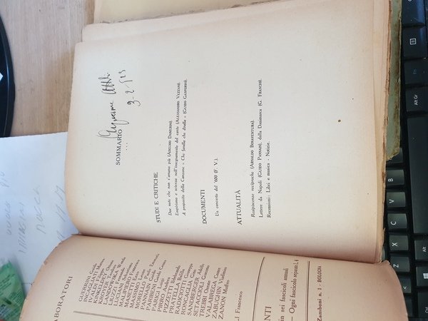 La cultura musicale, rivista bimestrale Disponiamo della prima annata 1922 …