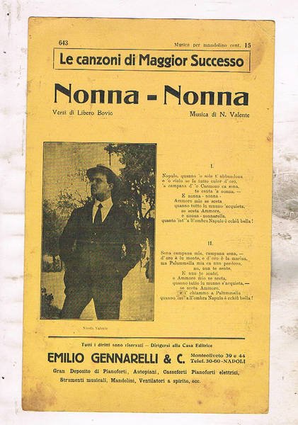 Nonna - Nonna, musica per mandolino di N. Valente.