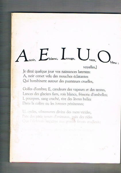 AEIOU periodico trimestrale anno V° n° 10-11 lug. 1984. Carla …