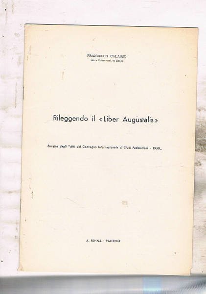 Rileggendo ul "liber Augustalis". Estratto.