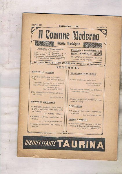 Il comune moderno rivista di studi e di esperienze municipali …