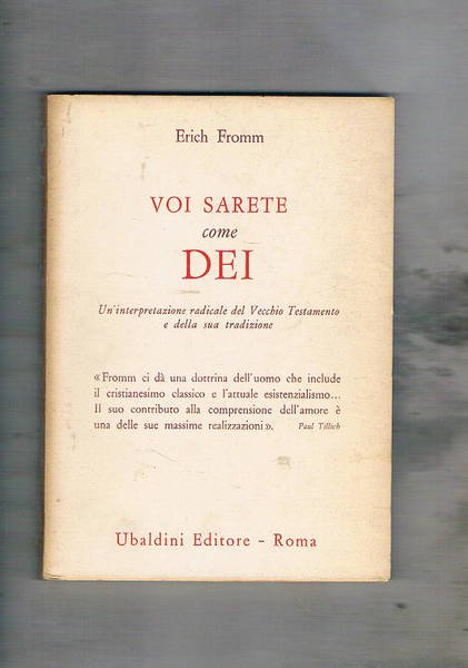 Voi sarete come dei. Un'interpretazione del vecchio testamento e della …