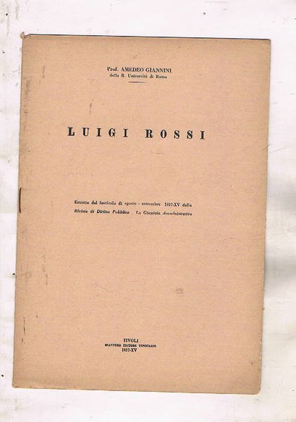 Luigi Rossi. Estratto.