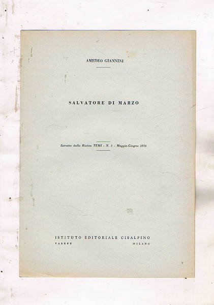 Salvatore Di Marzo. Estratto.