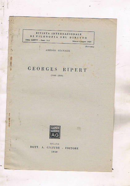 Georges Ripert 1880-1958.