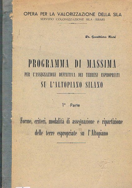 Programma di massima per l'assegnazione definitiva dei terreni espropriati su … | Immagine principale