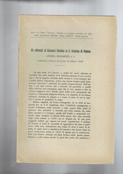 Gli affreschi di Giovanni Storlato in S. Giustina di Padova. …