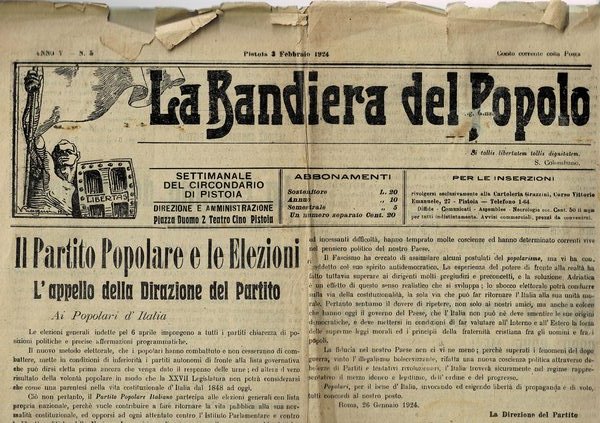 La bandiera del popolo. Settimanale del circondario di Pistoia. n° …