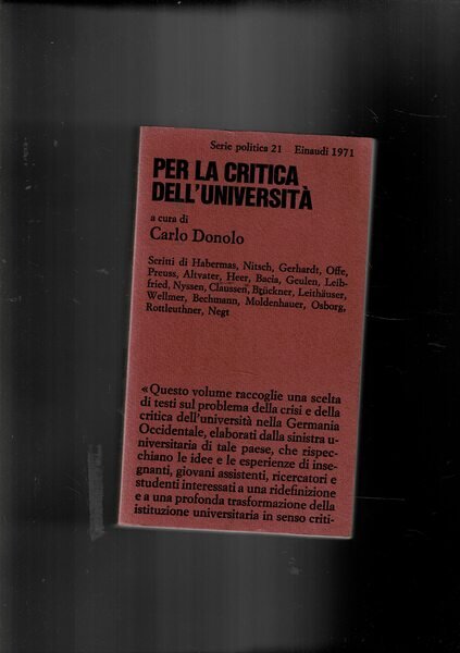 Per la critica dell'Università.