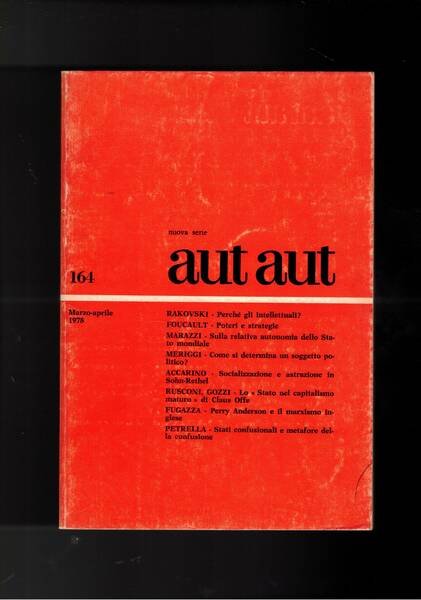 Aut aut, bimestrale n° 154 della nuova serie del 1978.